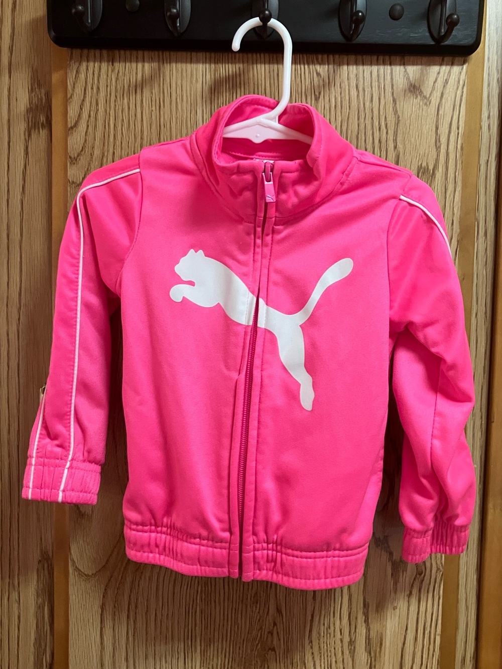 2t Puma Hot Pink Girls Zip Jacket with White Logo